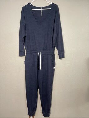 Vuori long sleeve Jumpsuit Jogger medium Blue DreamKnit Athleisure Romper cozy